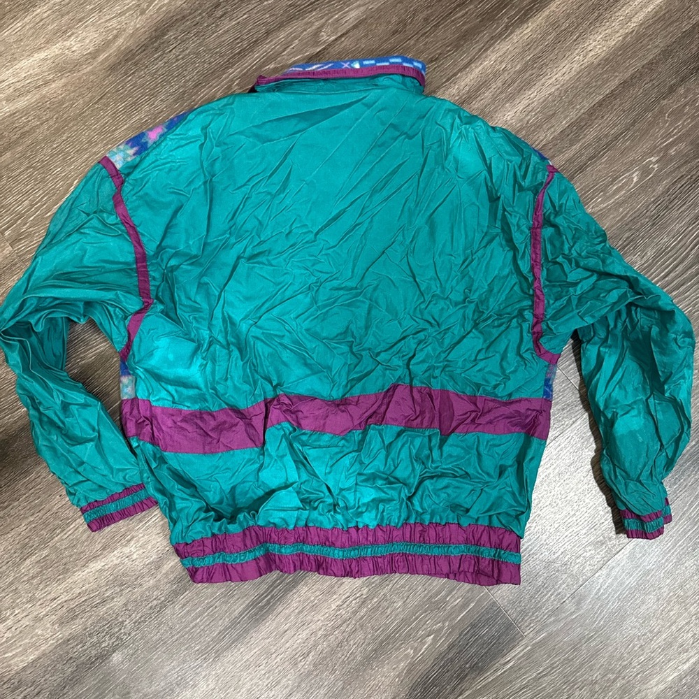 Colorful Geometric Women's Puffer Jacket - Picture 2 of 4